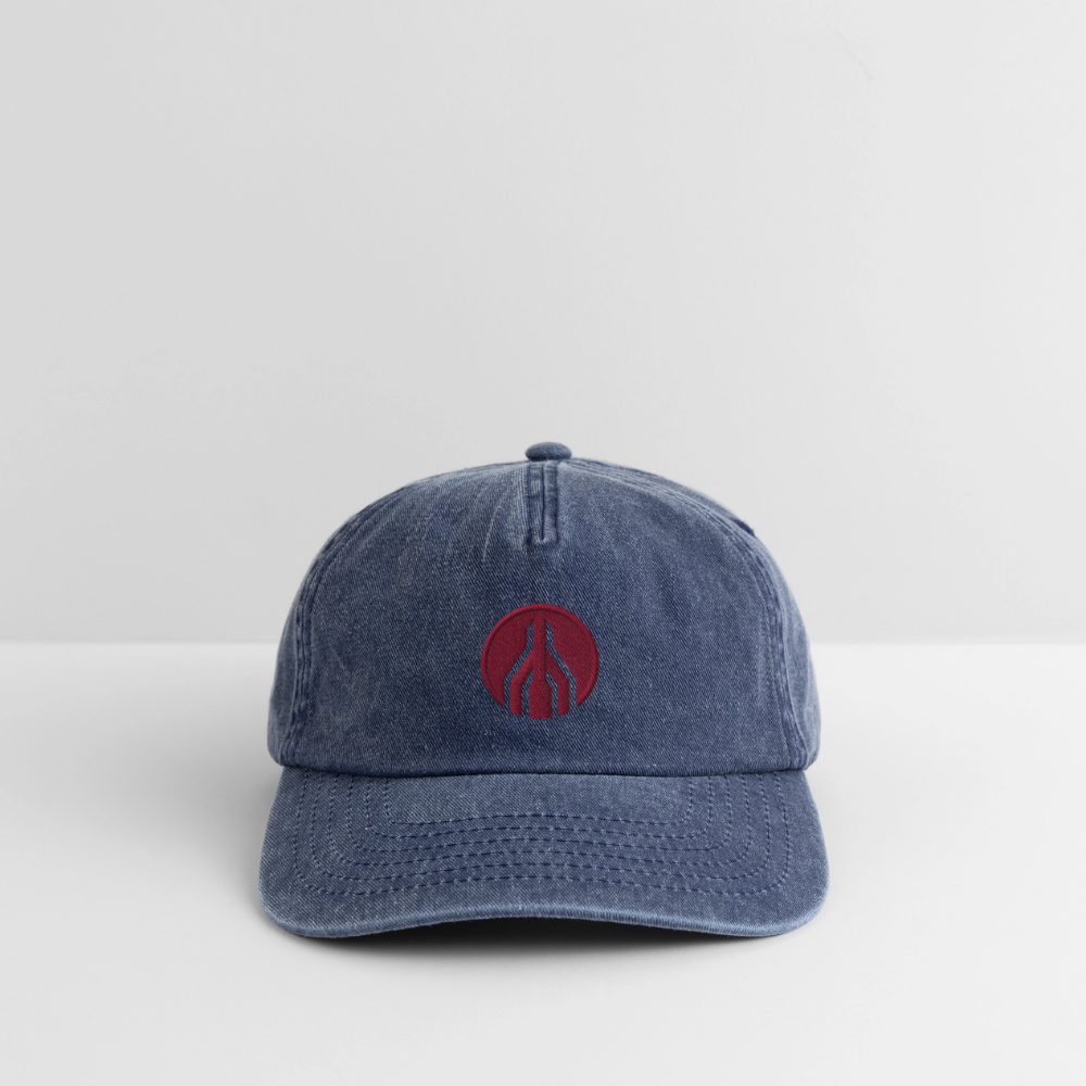 MAYDAY Relaxed Vintage Cap - roter Stick - Vintage Denim
