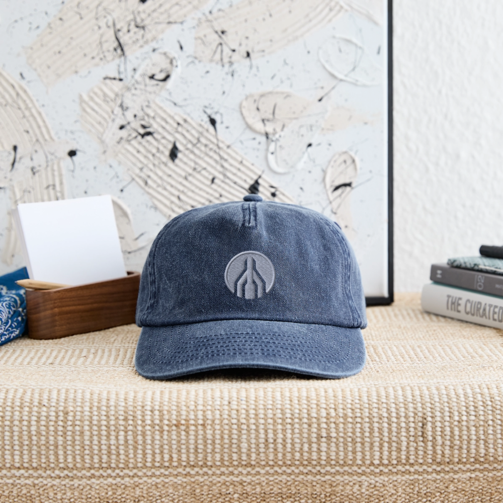 MAYDAY Relaxed Vintage Cap - weißer Stick - Vintage Denim