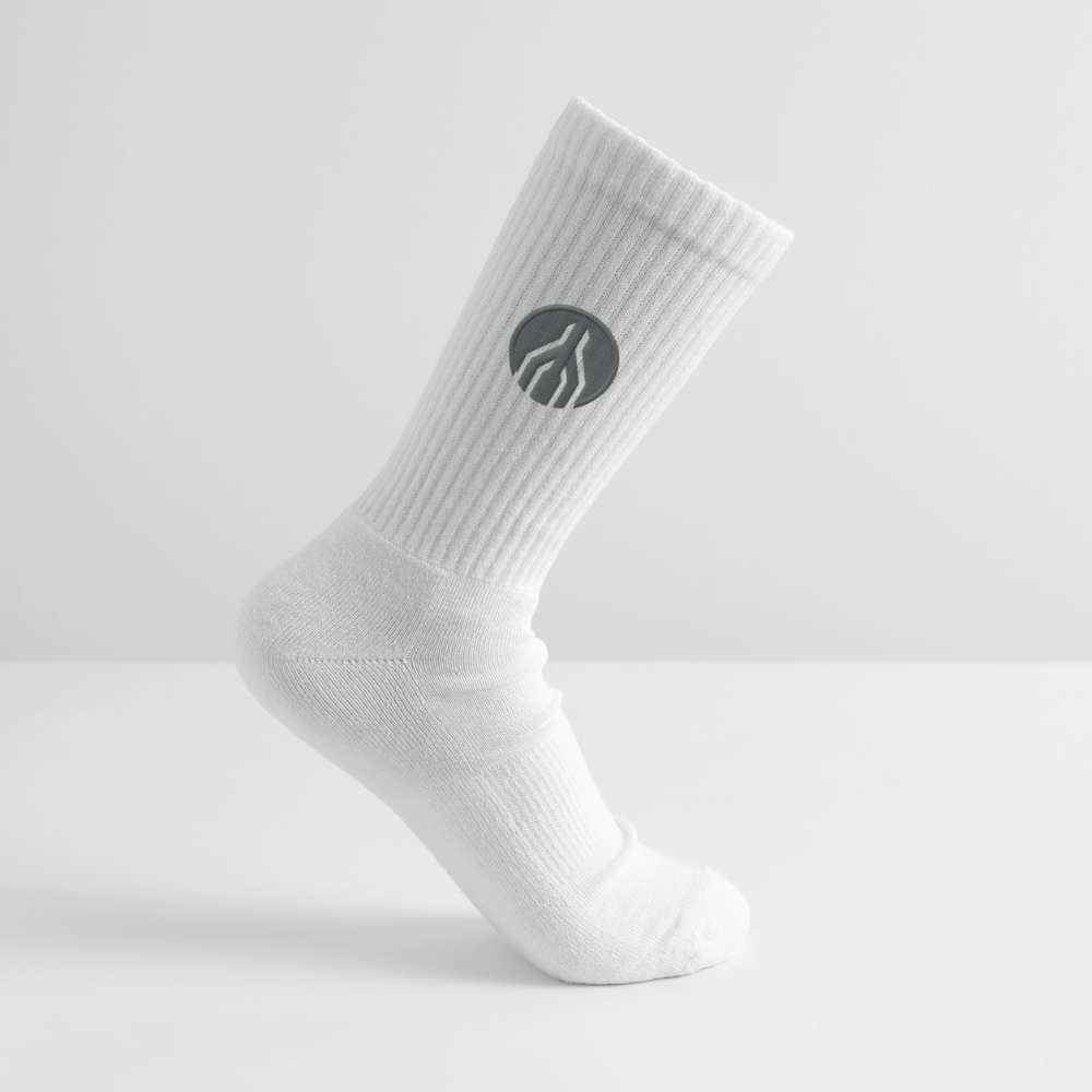 MAYDAY Tennissocken - grauer Stick - Weiß