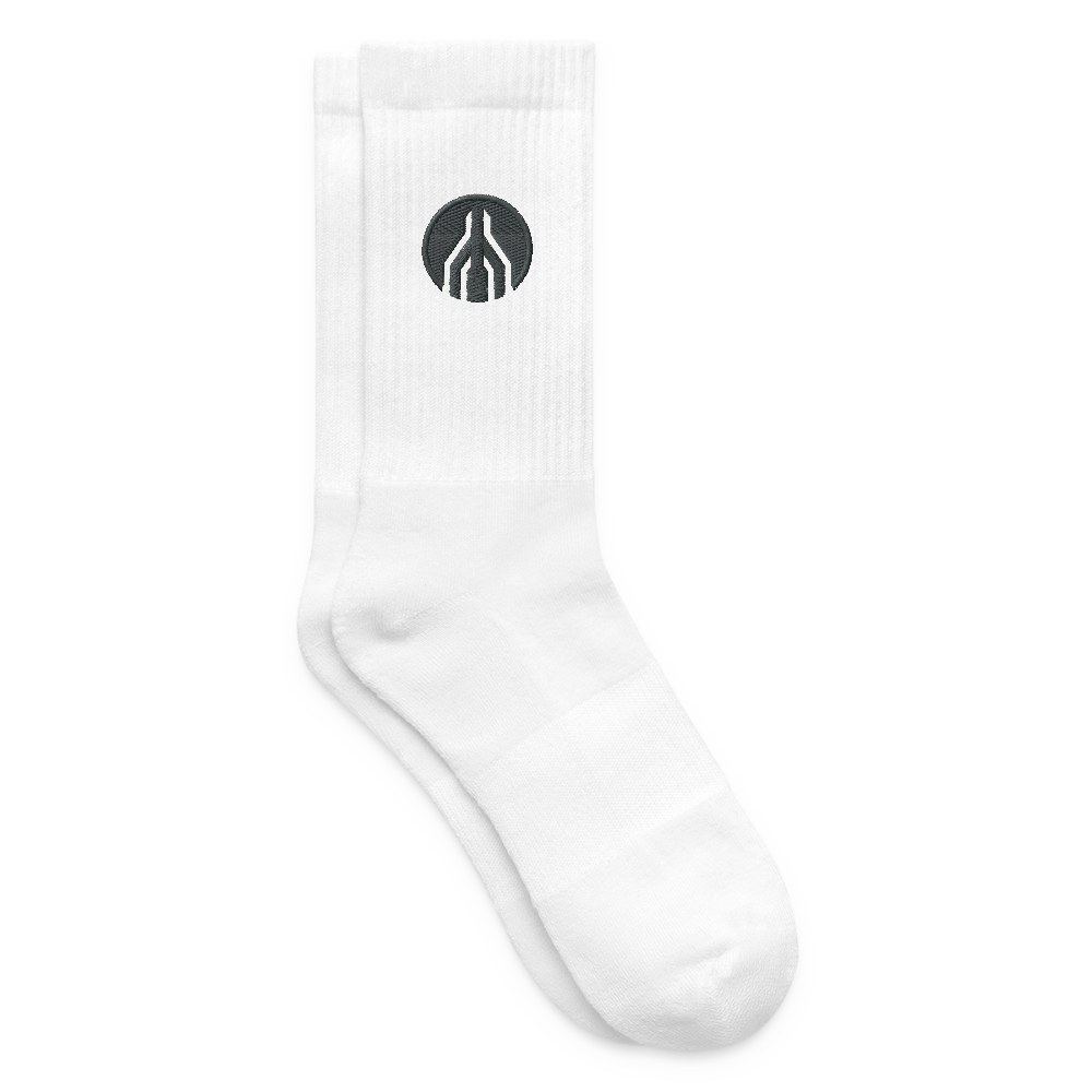 MAYDAY Tennissocken - grauer Stick - Weiß