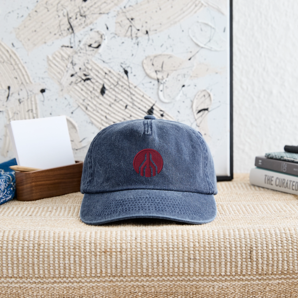 MAYDAY Relaxed Vintage Cap - roter Stick - Vintage Denim