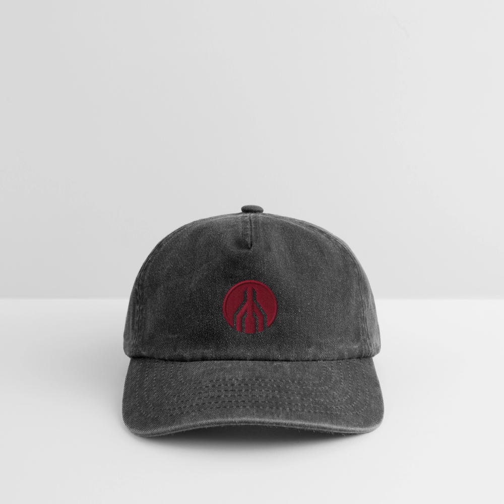 MAYDAY Relaxed Vintage Cap - roter Stick - Vintage Schwarz