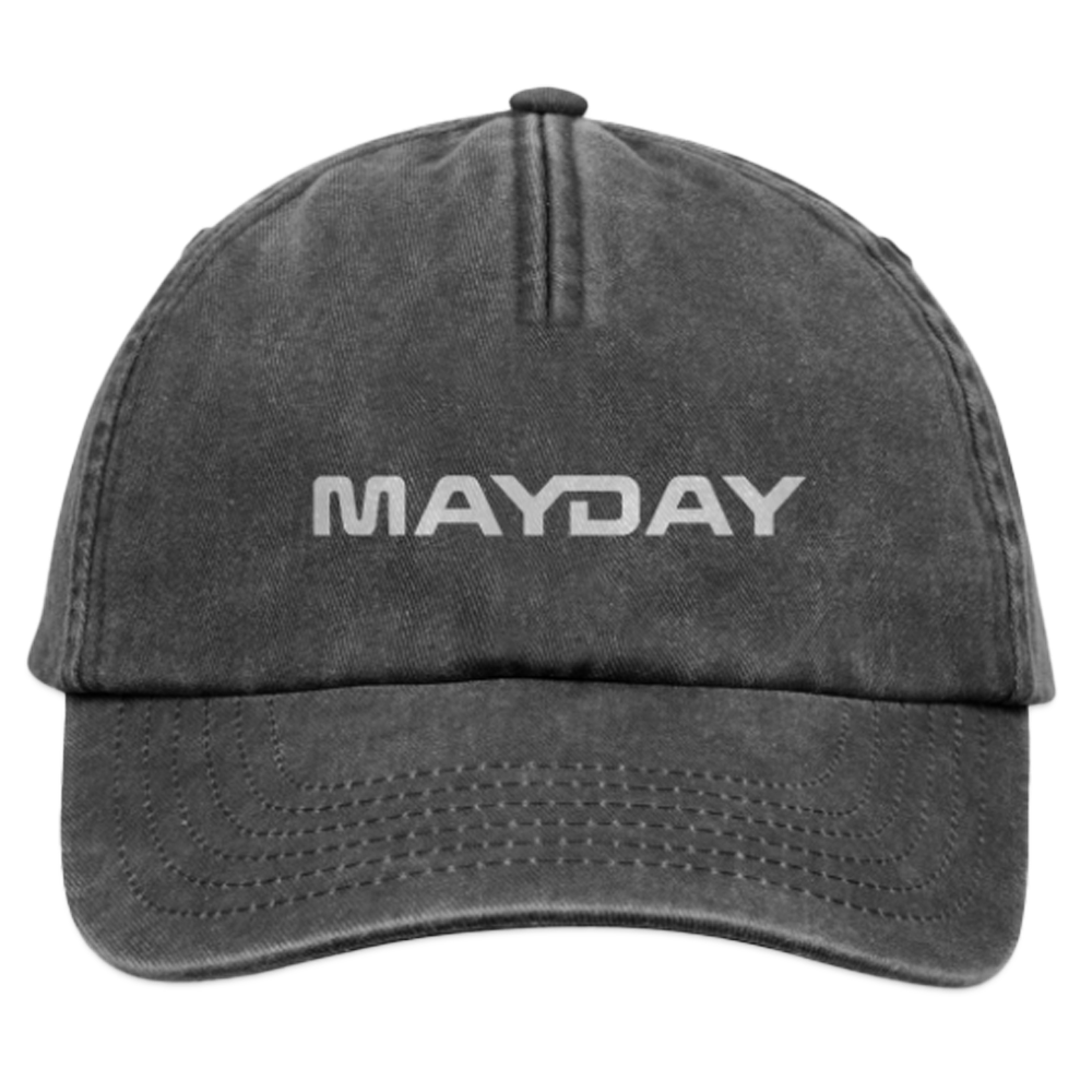 Vintage Cap - MAYDAY Schriftzug - Vintage Schwarz
