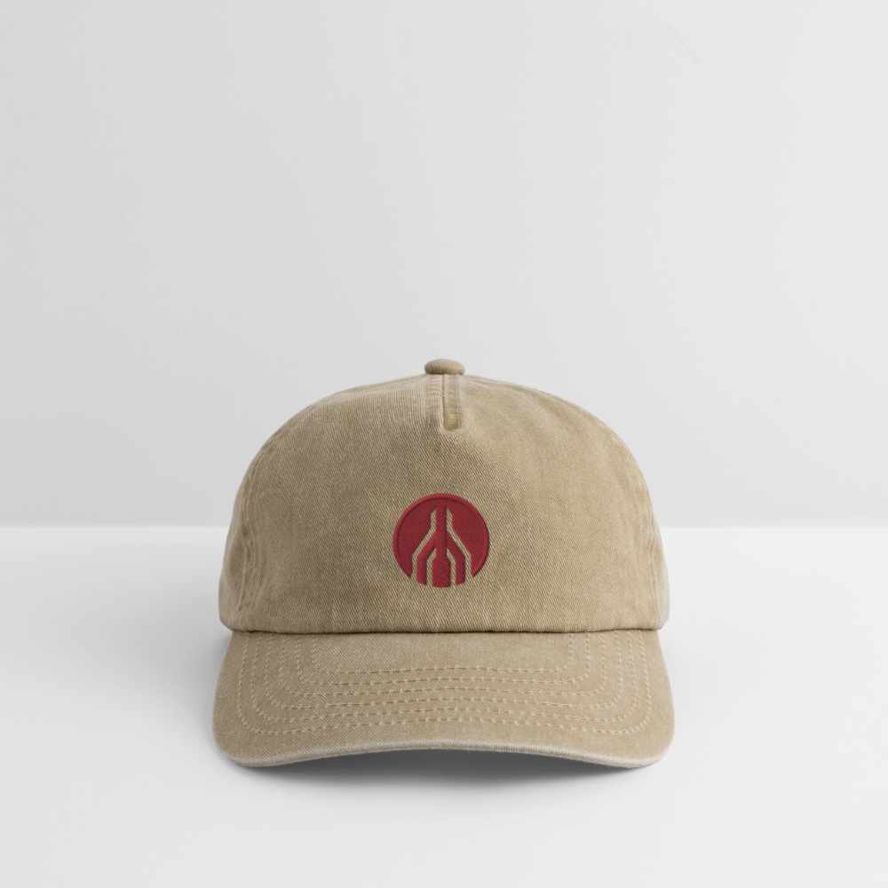 MAYDAY Relaxed Vintage Cap - roter Stick - Vintage Beige