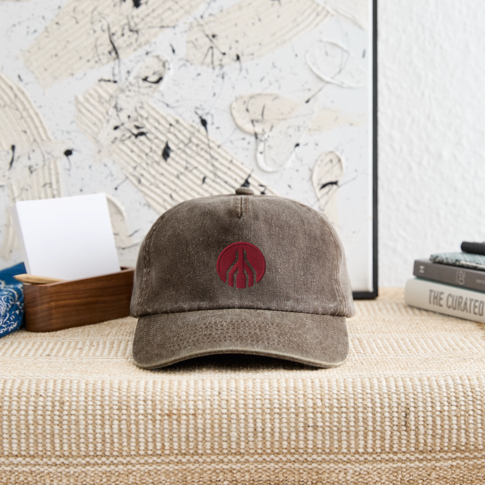 MAYDAY Relaxed Vintage Cap - roter Stick - Vintage Braun