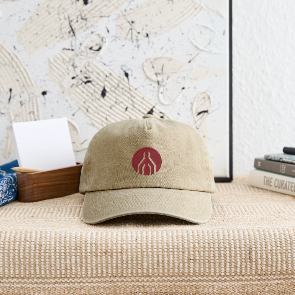 MAYDAY Relaxed Vintage Cap - roter Stick - Vintage Beige