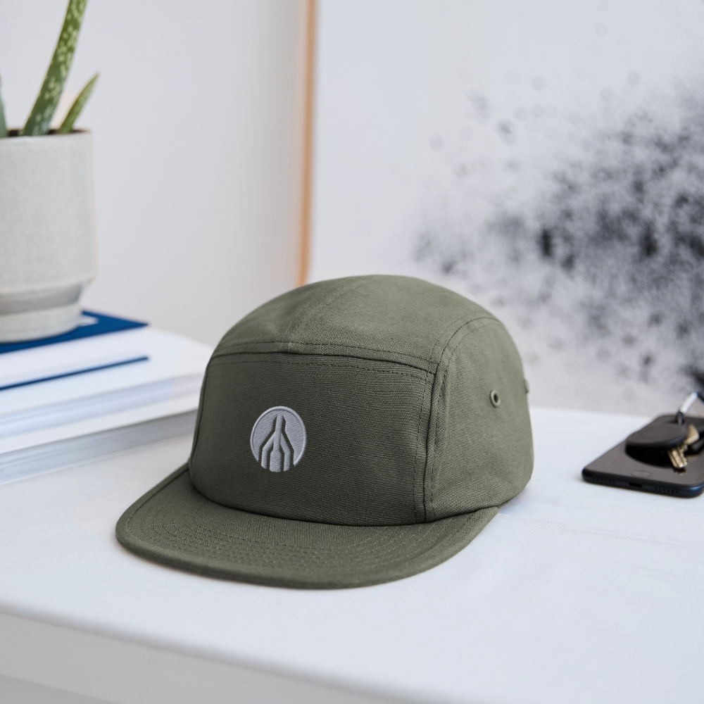MAYDAY Canvas Camper Cap - weißer Stick - Olivgrün
