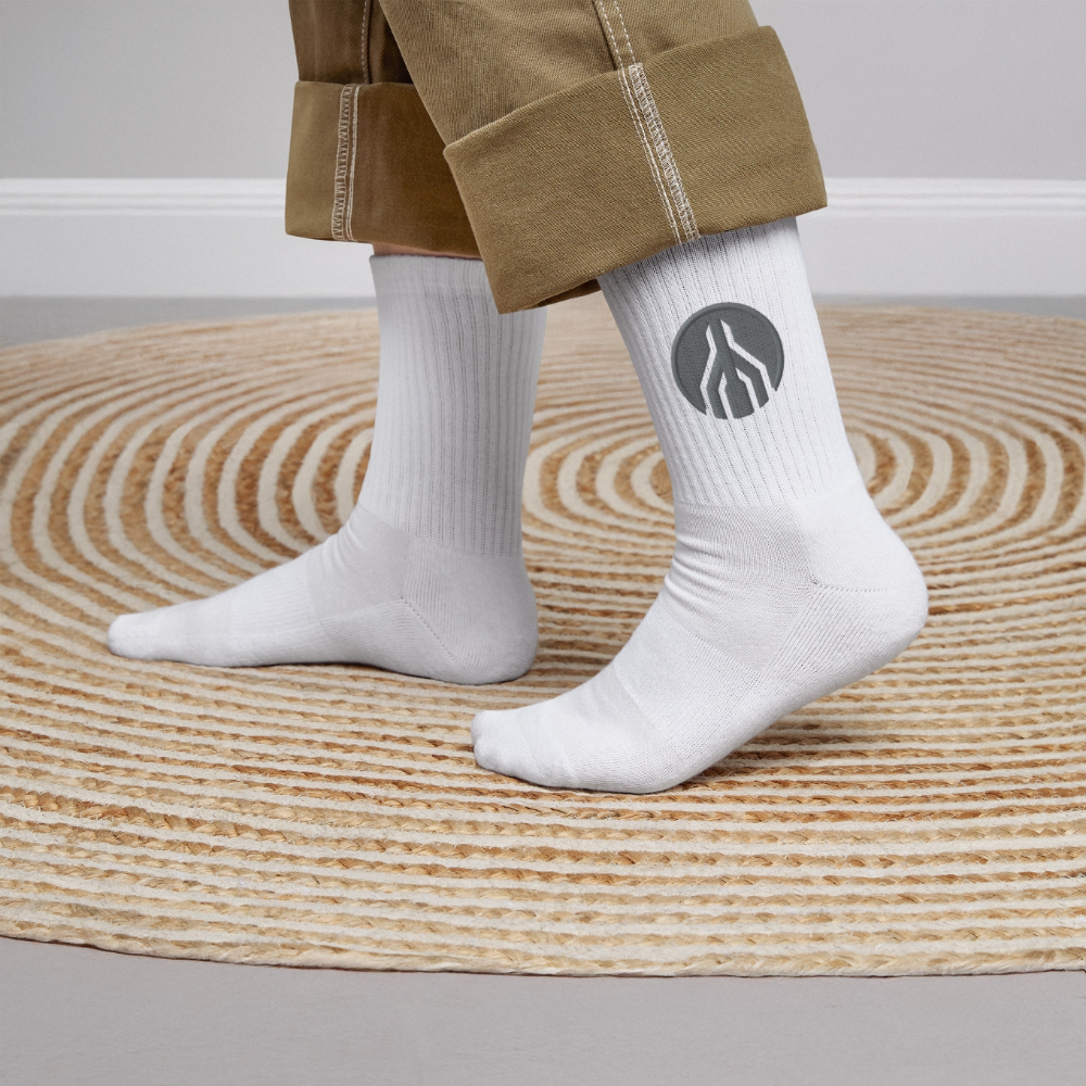 MAYDAY Tennissocken - grauer Stick - Weiß