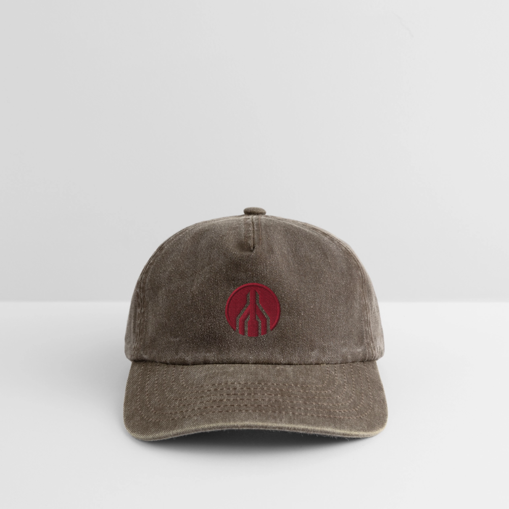 MAYDAY Relaxed Vintage Cap - roter Stick - Vintage Braun