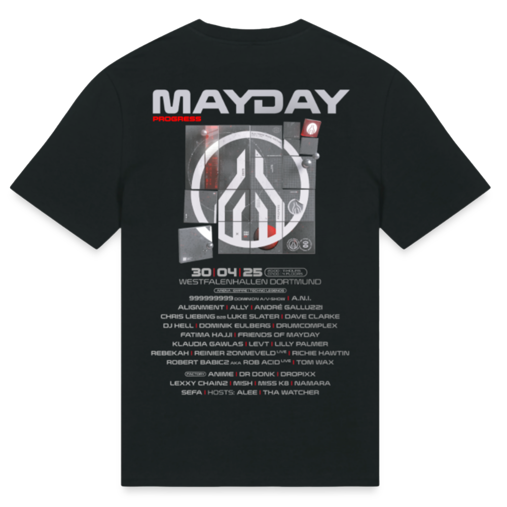 MD25 MAYDAY Grid Pulse Line-Up 2025 - Unisex T-Shirt - Schwarz