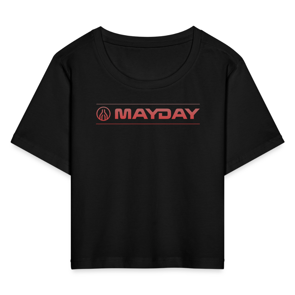 Cropped T-Shirt - Schwarz