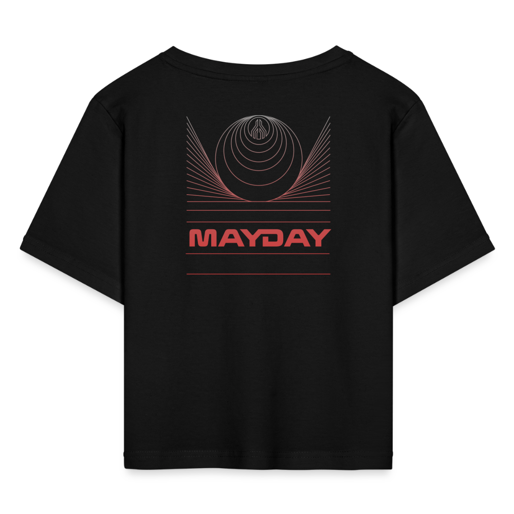 Cropped T-Shirt - Schwarz