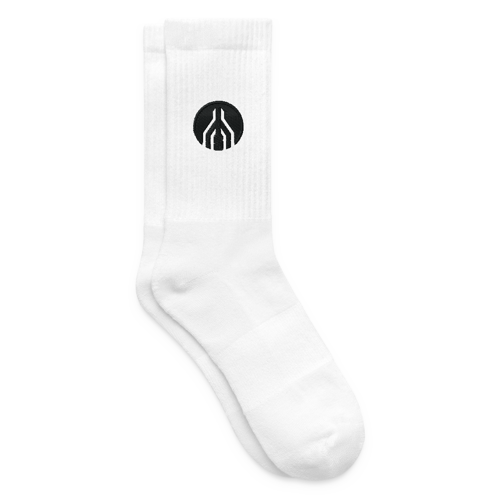 MAYDAY Tennissocken - schwarzer Stick - Weiß
