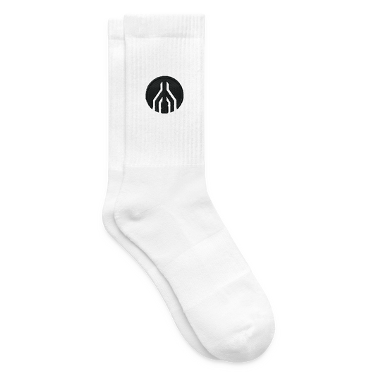MAYDAY Tennissocken - schwarzer Stick - Weiß