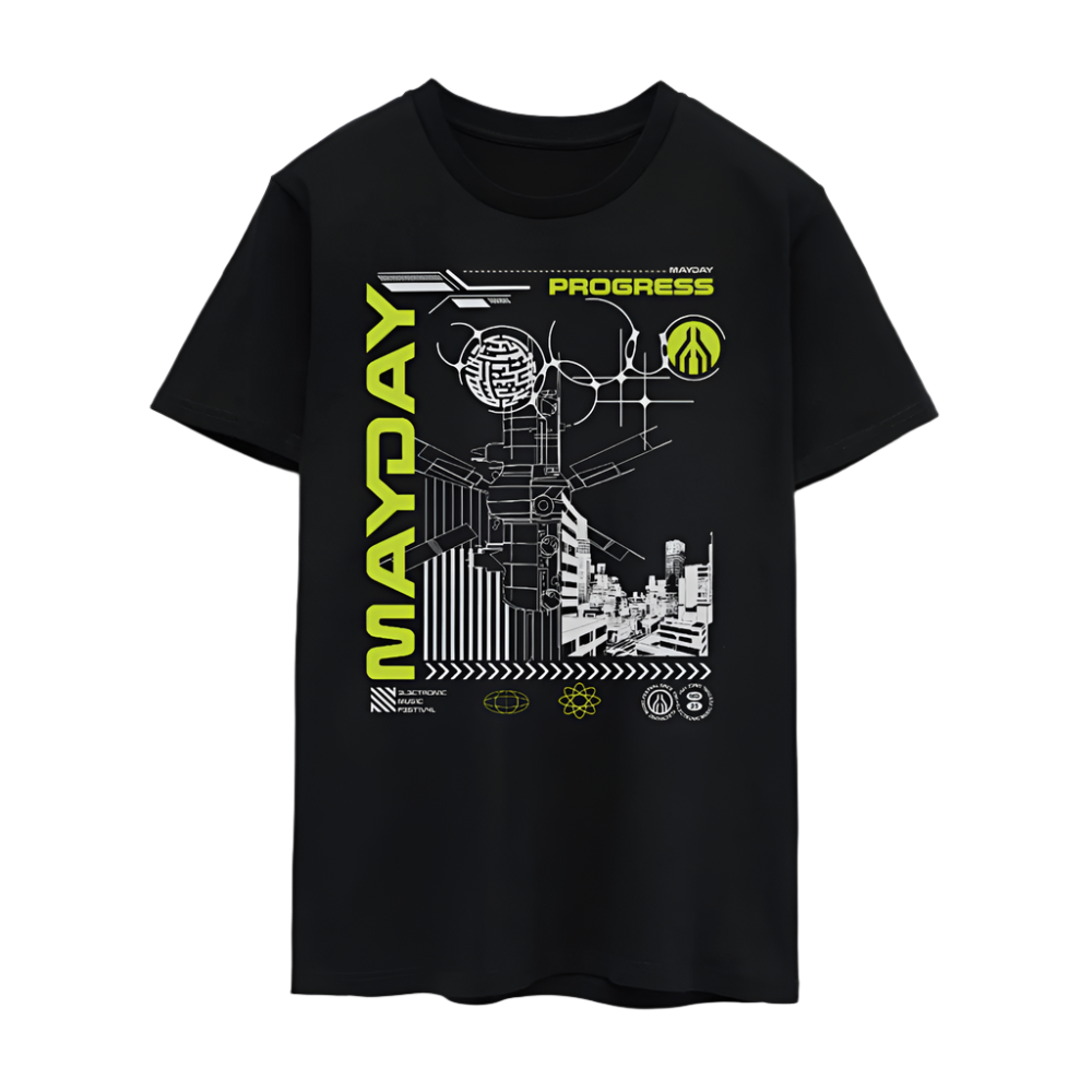 MAYDAY Progress -  Unisex Organic T-Shirt - Schwarz