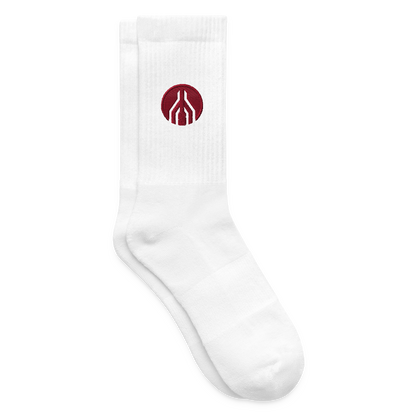 MAYDAY Tennissocken - roter Stick - Weiß