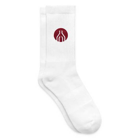 MAYDAY Tennissocken - roter Stick - Weiß