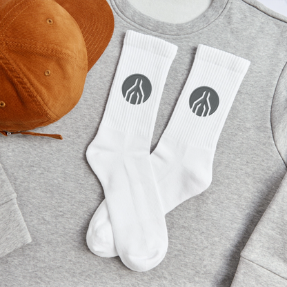 MAYDAY Tennissocken - grauer Stick - Weiß