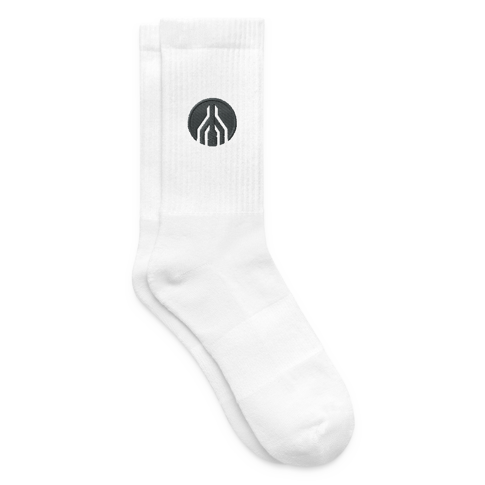 MAYDAY Tennissocken - grauer Stick - Weiß