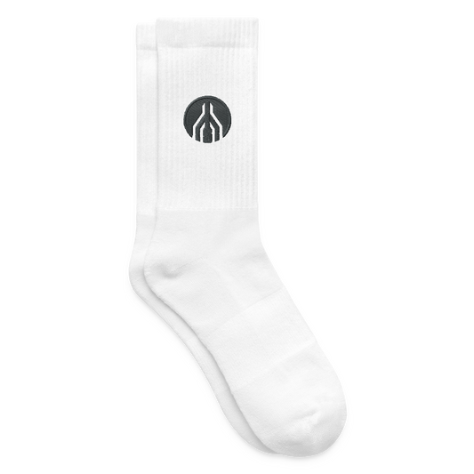 MAYDAY Tennissocken - grauer Stick - Weiß