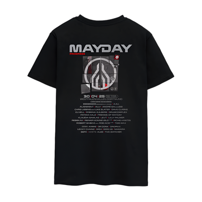 MAYDAY Grid Pulse Line-Up 2025 - Unisex T-Shirt - Schwarz