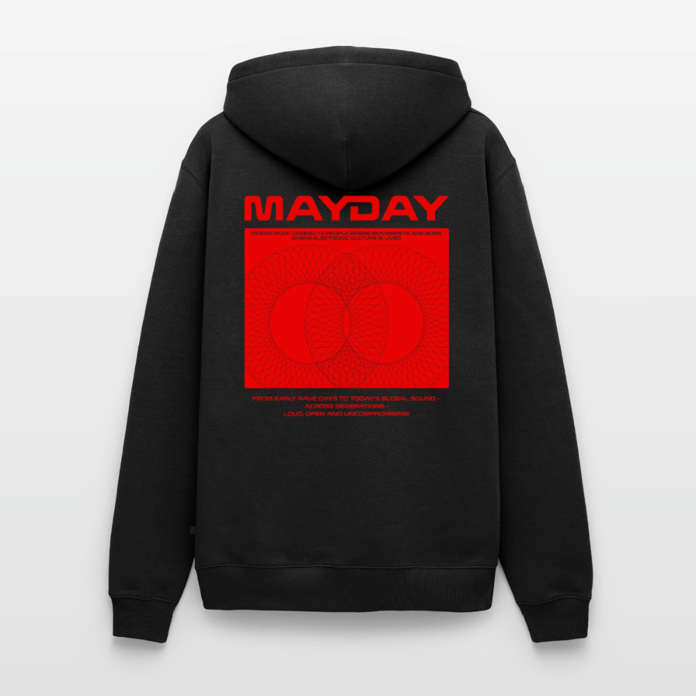MAYDAY Uncompromising - Organic Kanguru Hoodie - Schwarz
