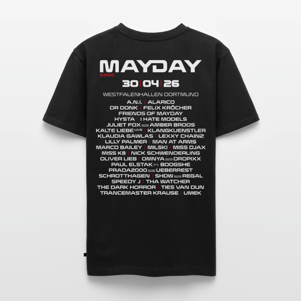 MAYDAY Movement Line Up 2026 - Unisex T-Shirt - Schwarz
