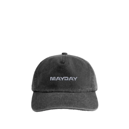 MAYDAY Relaxed Vintage Cap - weißer Print - Vintage Schwarz