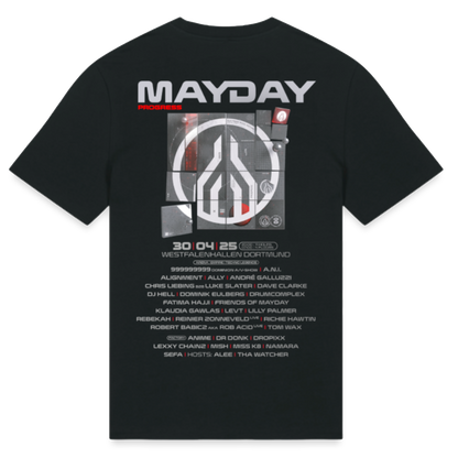 MD25 MAYDAY Grid Pulse Line-Up 2025 - Unisex T-Shirt - Schwarz