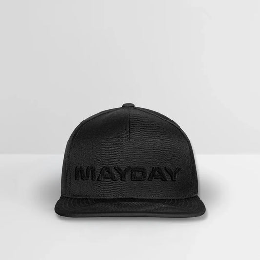 MAYDAY Snapback Cap - black on black 3D Stick
