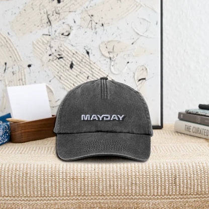 MAYDAY Relaxed Vintage Cap - weißer Print